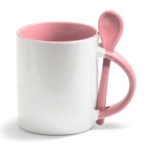 Caneca Reta Com Colher Personalizada - Consulte Cores