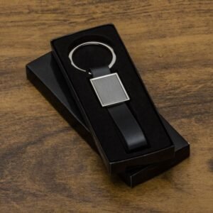 Chaveiro De Metal Quadrado Com Alça Emborrachada