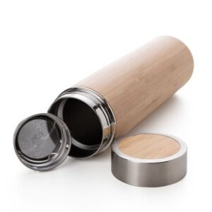 Garrafa Bambu E Inox 400 Ml