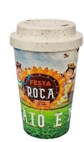 Copo Fibra De Arroz Impressão Total Novidade